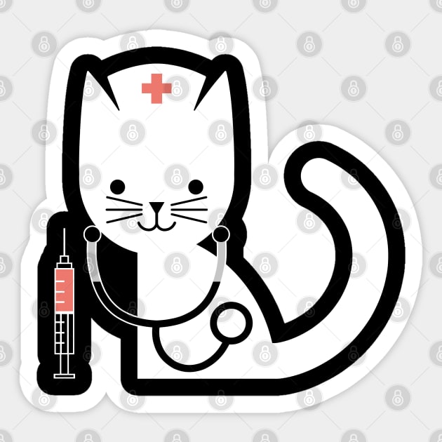 Cute Cat Nurse Sticker by Zeeph